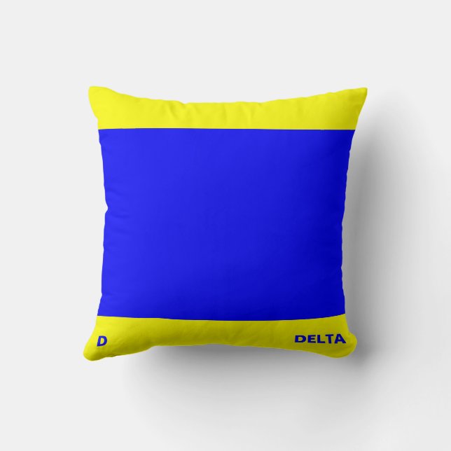 Cojín Decorativo Bandera marítima D — Delta (Reverso)