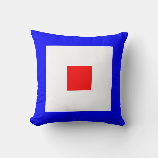Cojín Decorativo Bandera marítima W — Whiskey (Anverso)