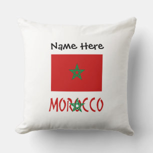 Cojín Decorativo Bandera Marroquí Personalizada Nombre
