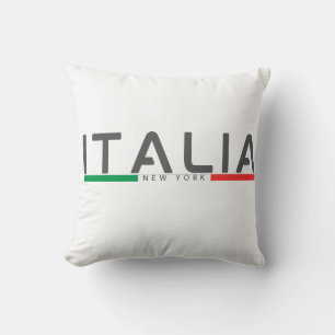 Cojín Decorativo Bandera minimalista de Italia Nueva York italiano