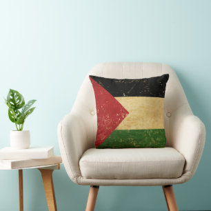 Cojín Decorativo Bandera Palestina Grunge Vintage