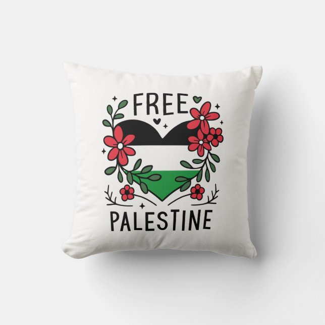 Cojín Decorativo Bandera palestina libre (Anverso)