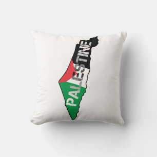Cojín Decorativo Bandera Palestina Libre en el mapa de Palestina