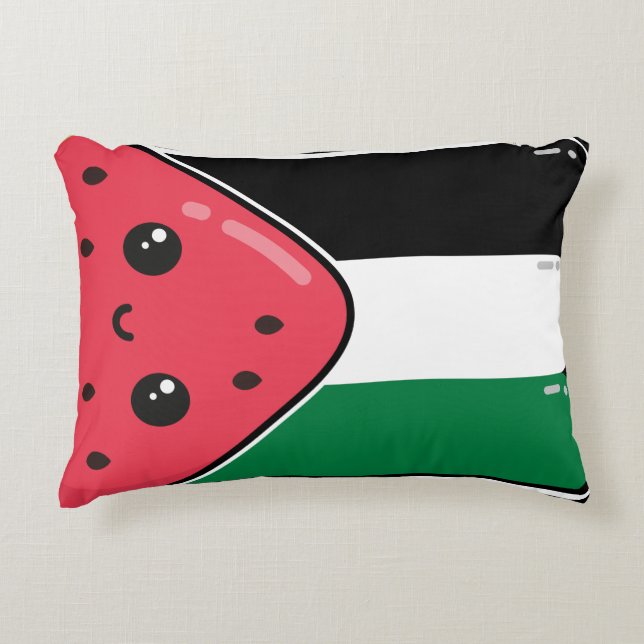 Cojín Decorativo Bandera palestina linda con Palestina sin sandía (Anverso)
