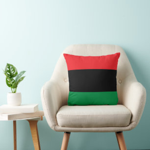 Cojín Decorativo bandera panafricana, historia negra afroamericana