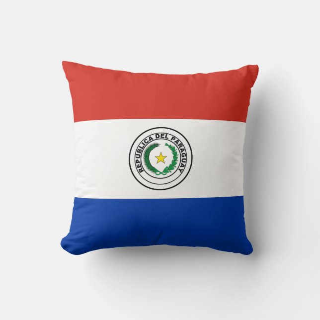 Cojín Decorativo Bandera paraguaya (Anverso)