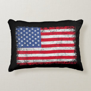 Cojín Decorativo Bandera Patriótica Americana Para Hombres Mujeres