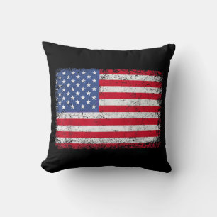Cojín Decorativo Bandera Patriótica Americana Para Hombres Mujeres
