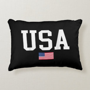 Cojín Decorativo Bandera Patriótica Americana Para Hombres Mujeres 