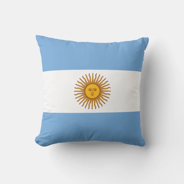 Cojín Decorativo Bandera Patriótica Argentina (Anverso)
