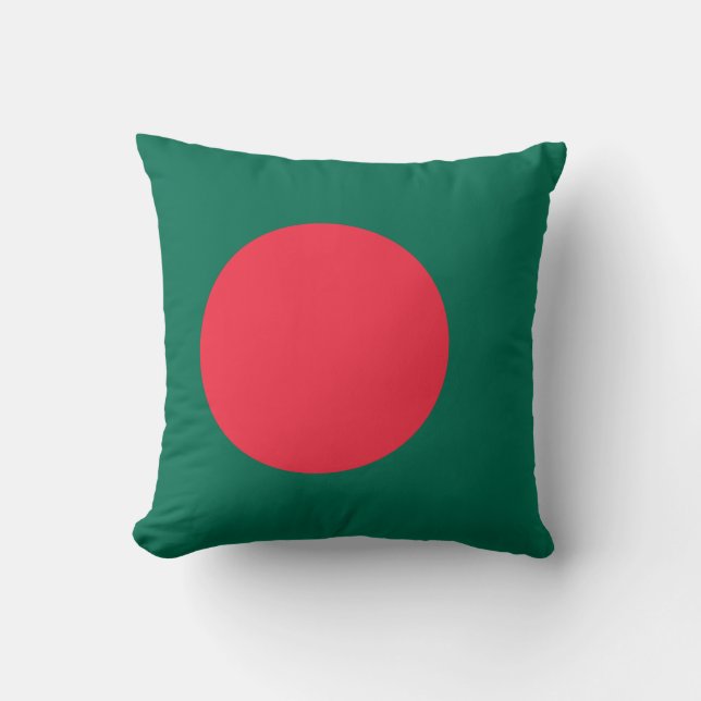 Cojín Decorativo Bandera patriótica bangladesí (Anverso)