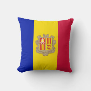 Cojín Decorativo Bandera Patriótica de Andorra