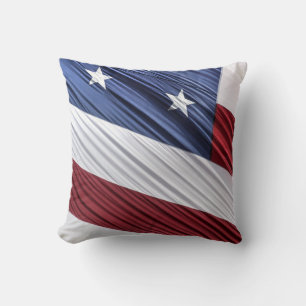 Cojín Decorativo Bandera Patriótica Estadounidense Roja, Blanca y A