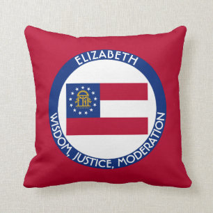 Cojín Decorativo Bandera personalizada estado del melocotón de