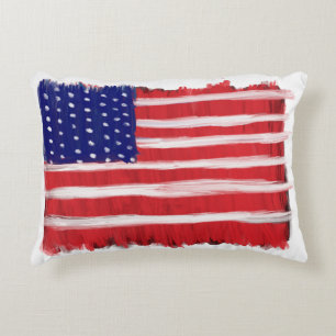 Cojín Decorativo Bandera pintada de arte popular