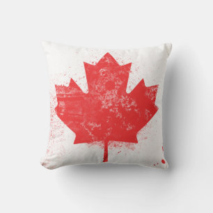 Cojín Decorativo Bandera pintada de salpicaduras de Canadá
