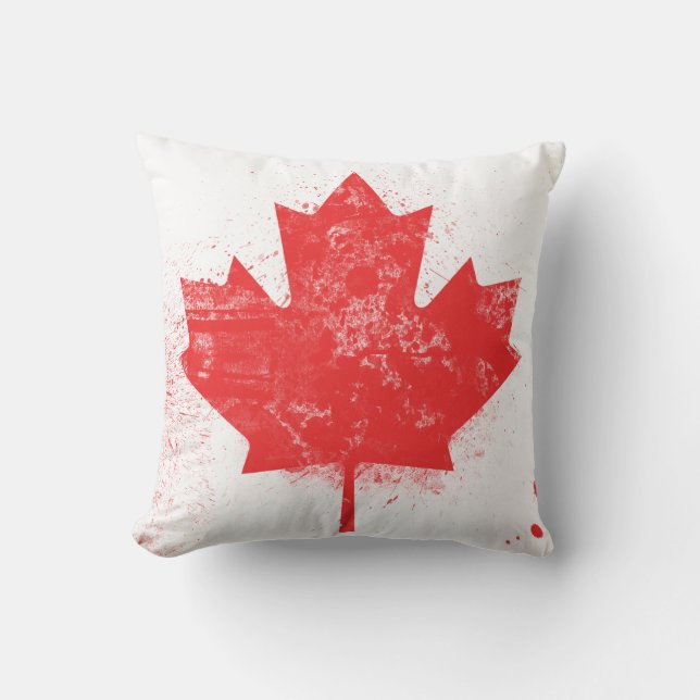 Cojín Decorativo Bandera pintada de salpicaduras de Canadá (Anverso)