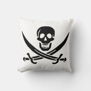 Cojín Decorativo Bandera pirata calavera espadas cruzadas