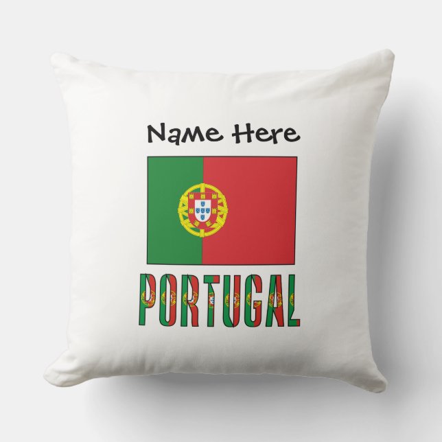 Cojín Decorativo Bandera portuguesa personalizada (Anverso)