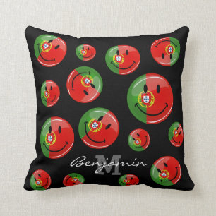 Cojín Decorativo Bandera portuguesa sonriente