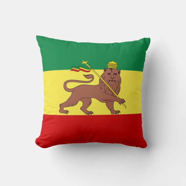 Cojín Decorativo Bandera rastafari (Rastafarianismo) (Rasta) (Anverso)