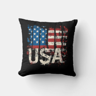 Cojín Decorativo Bandera Retro Americana USA 4 de julio