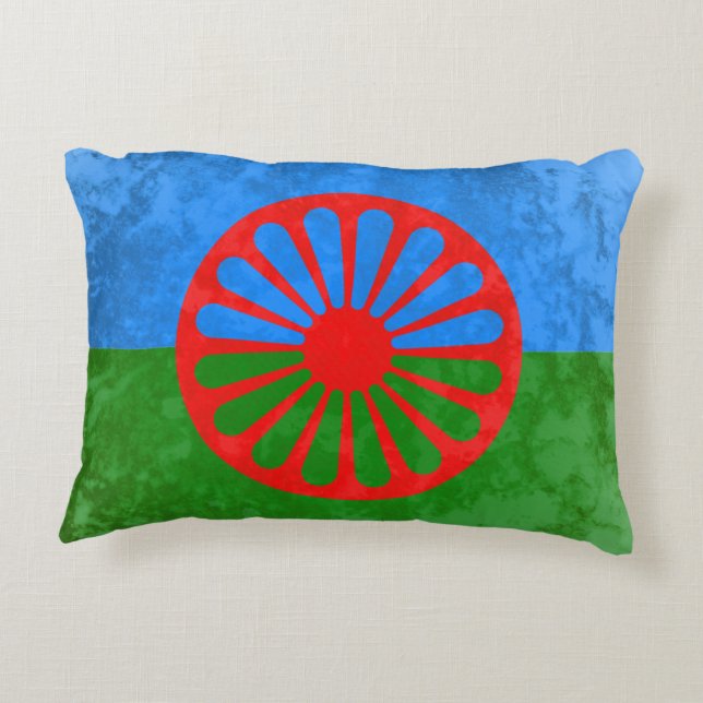 Cojín Decorativo Bandera romaní (Reverso)