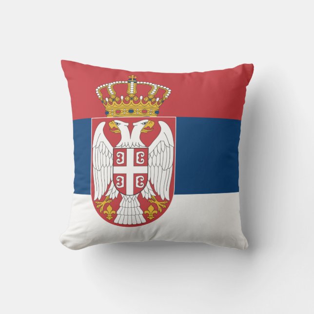 Cojín Decorativo Bandera Serbia (serbia) (Anverso)