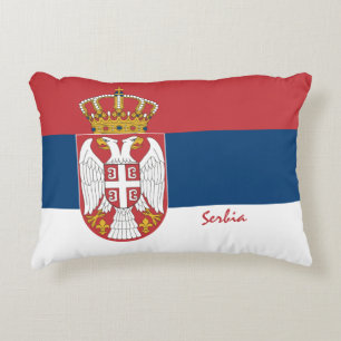 Cojín Decorativo Bandera serbia y fiestas y deportes de moda en Ser