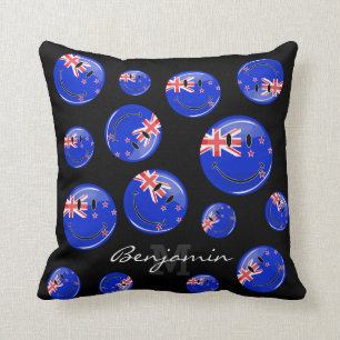 Cojín Decorativo Bandera sonriente de Nueva Zelanda