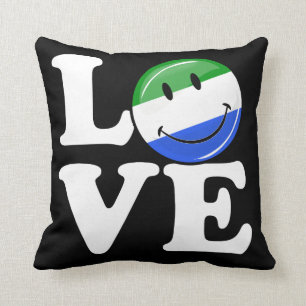 Cojín Decorativo Bandera sonriente del Sierra Leone del amor