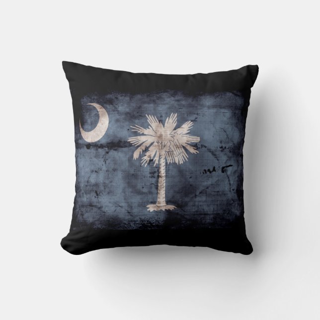 Cojín Decorativo Bandera vieja de Carolina del Sur; (Anverso)