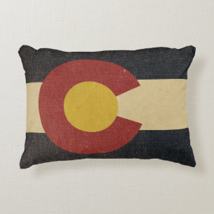 Cojín Decorativo Bandera vintage del estado de Colorado