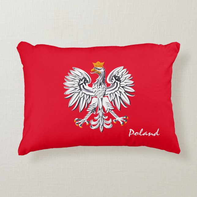 Cojín Decorativo Bandera y águila polacas, vacaciones/deportes de m (Anverso)