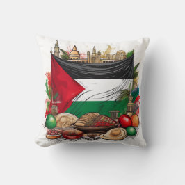 Cojín Decorativo Bandera y monumentos palestinos