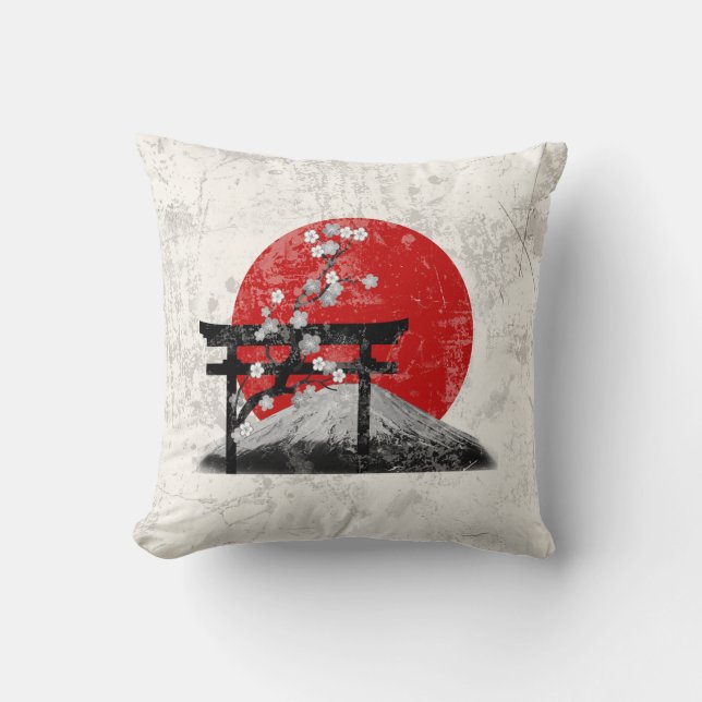 Cojín Decorativo Bandera y símbolos de Japón ID153 (Anverso)