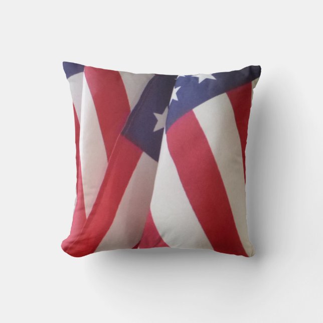 Cojín Decorativo Banderas de Estados Unidos Plaza Roja Blanca (Anverso)