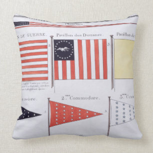Cojín Decorativo Banderas y banderines marítimos americanos, de un