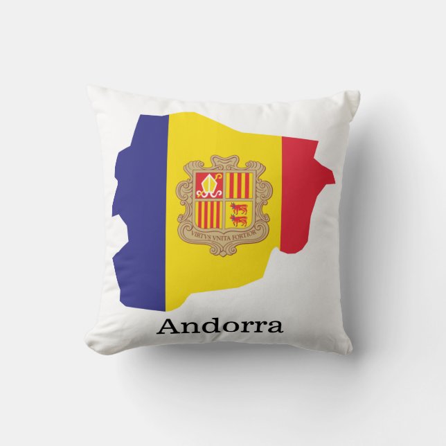Cojín Decorativo Banderas y países Andorra (Anverso)