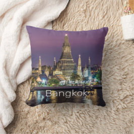 Cojín Decorativo Bangkok Wat Arun Sunset BKK Tailandia Souvenir