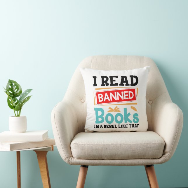 Cojín Decorativo Banned Books Awareness Literacy Rebel (Silla)