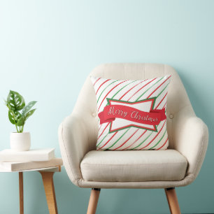 Cojín Decorativo Banner y franjas de navidades