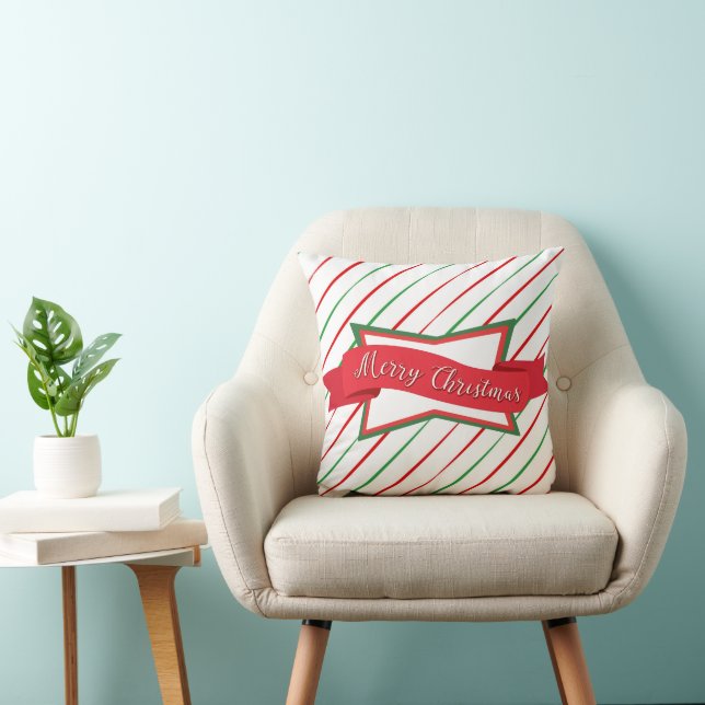 Cojín Decorativo Banner y franjas de navidades (Silla)