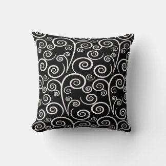 Cojín Decorativo Bañones blancos en negro