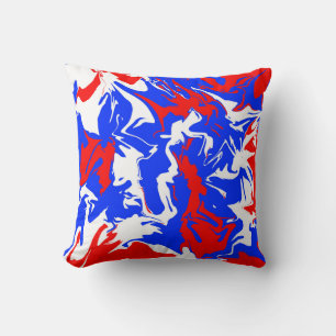 Cojín Decorativo Baños de rojo, blanco y azul
