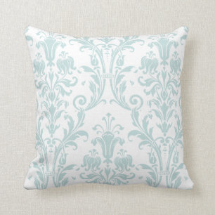 Cojín Decorativo Baños florales de espuma verde de mar blanco