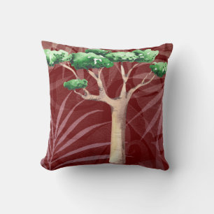 Cojín Decorativo Baobab Árbol Acuarela