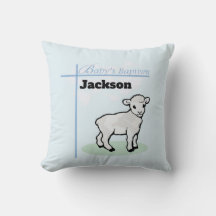 Baptism Blue Boy Lamb, Personalizable