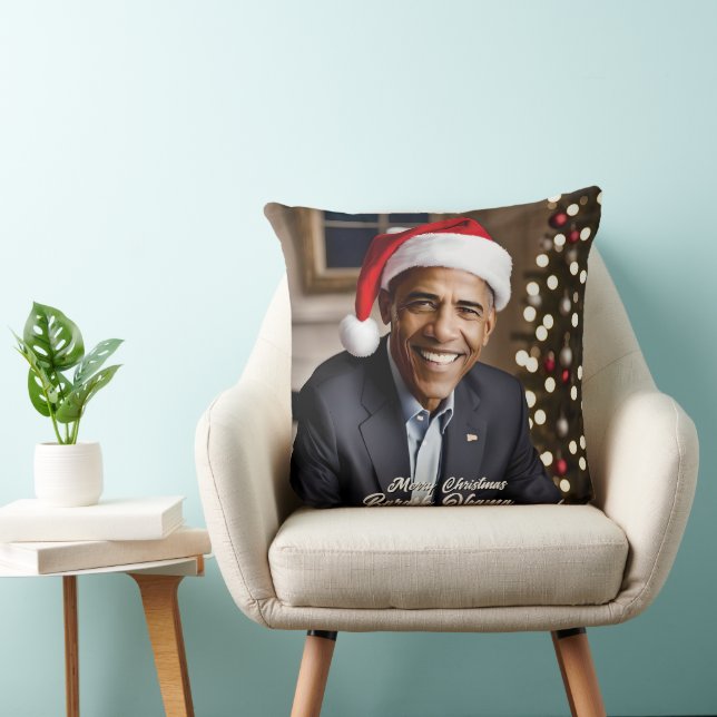 Cojín Decorativo Barack Obama en Santa Hat Navidades (Silla)