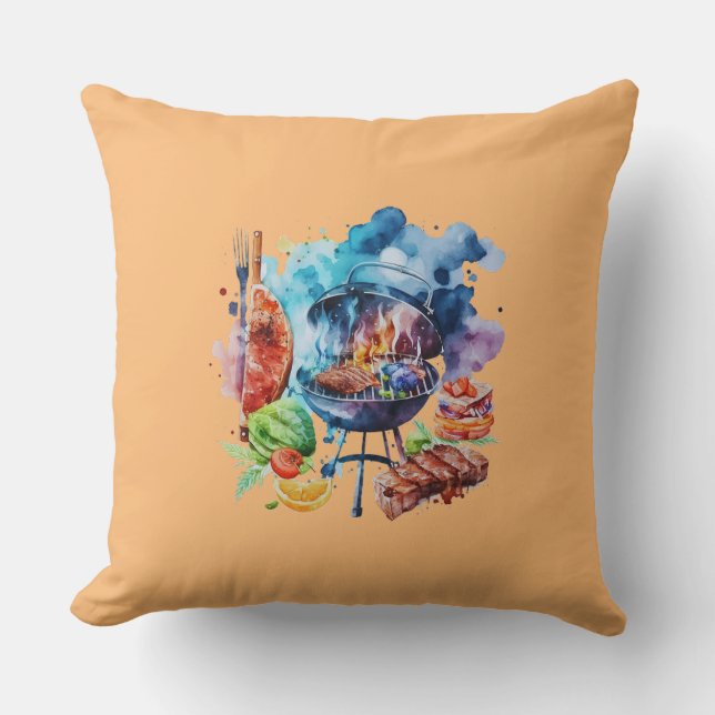 Cojín Decorativo barbacoa y parrilla (Anverso)